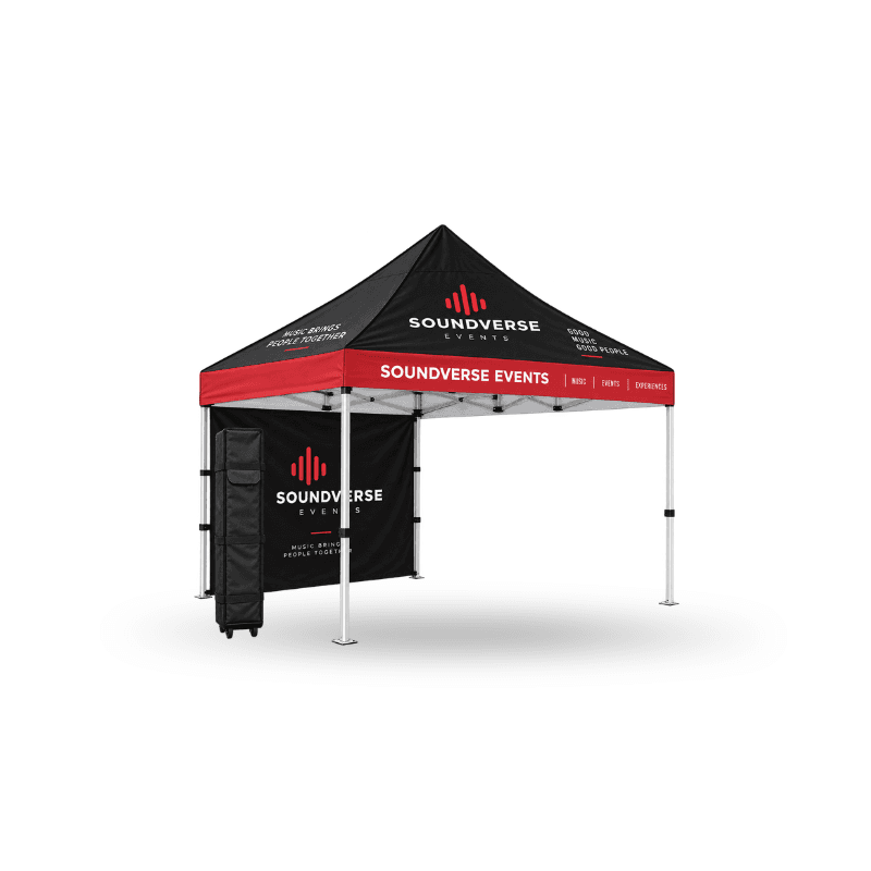 custom tent including aluminium frame and wheel carry bag top & full wall