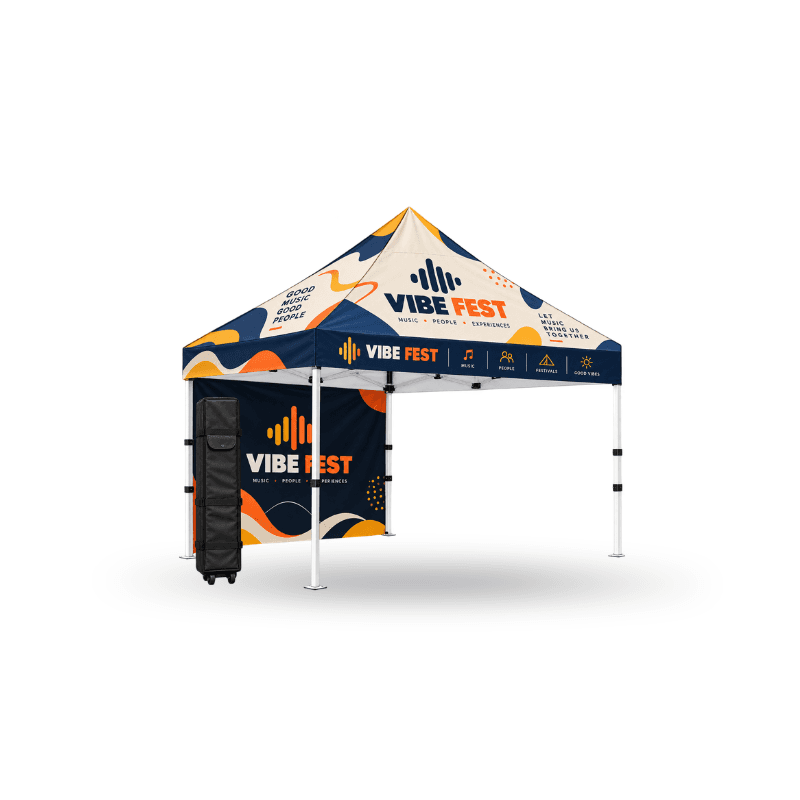 custom tent including aluminium frame and wheel carry bag top & full wall