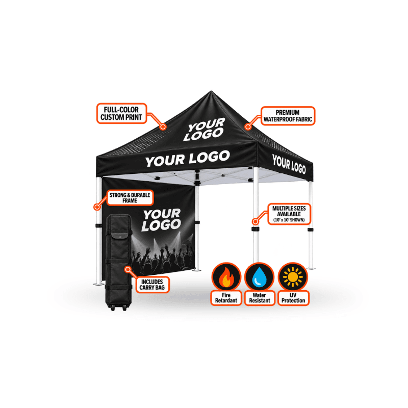 custom tent including aluminium frame and wheel carry bag top & full wall